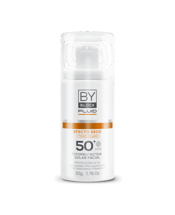 BY DERM - FOTOPROTECTOR FLUIDO TOQUE SECO TONO CLARO FPS50