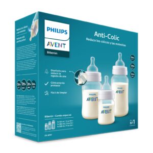 Avent set de 3 mamaderas anticólicos