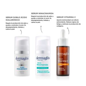 Kit Dermaglós Serum Acido Hialuronico Vitamina C Niacinamida