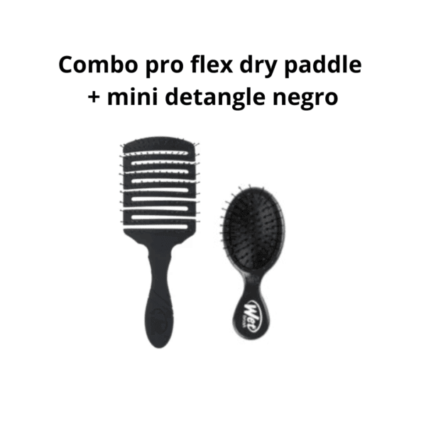 Combo wet brush flex dry paddle  + mini detangle negro