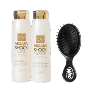 COMBO Wet Brush Mini Detangler negro + CAV Vitamin Shock