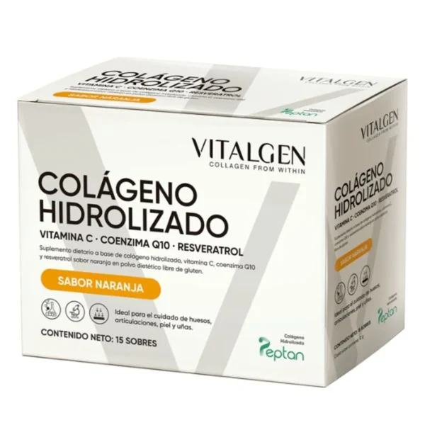 VITALGEN Colageno hidrolizado sabor naranja 12 gr (15 sobres)