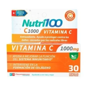 Nutri100 Vitamina C 1000mg X 30 Cápsulas Vegetales