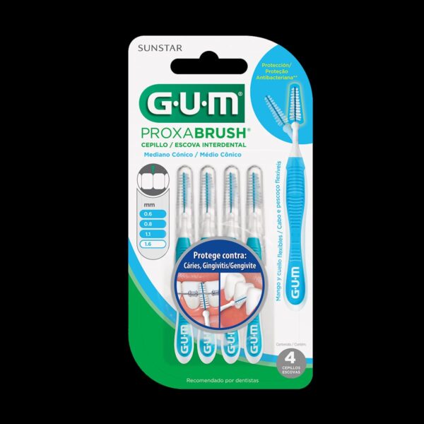 Gum Cepillo portatil Interdental Med.conico X1.6mm x4un