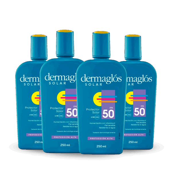 COMBO Dermaglós Protector Solar FPS50 250ml x4 Unidades